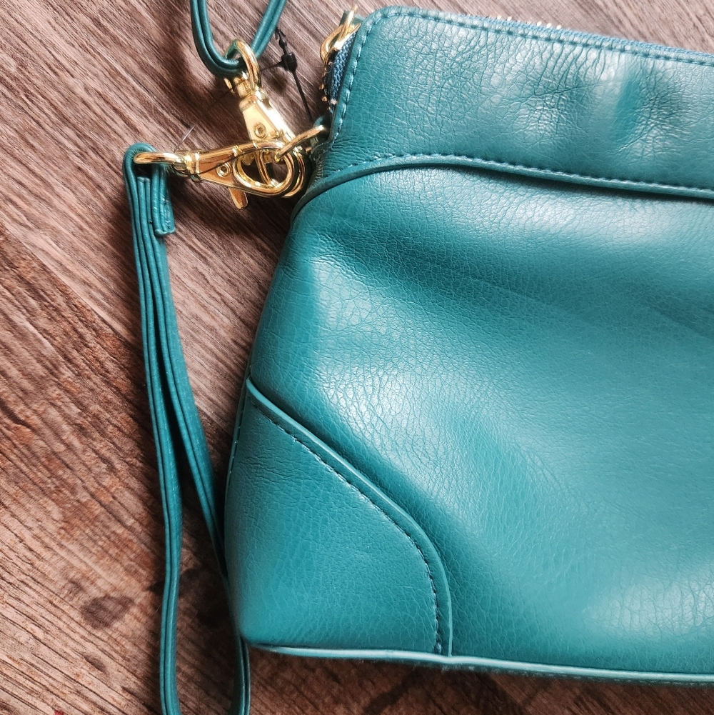 Mundi NWT Vegan Antimicrobial RFID Teal Purse - Picture 5 of 6